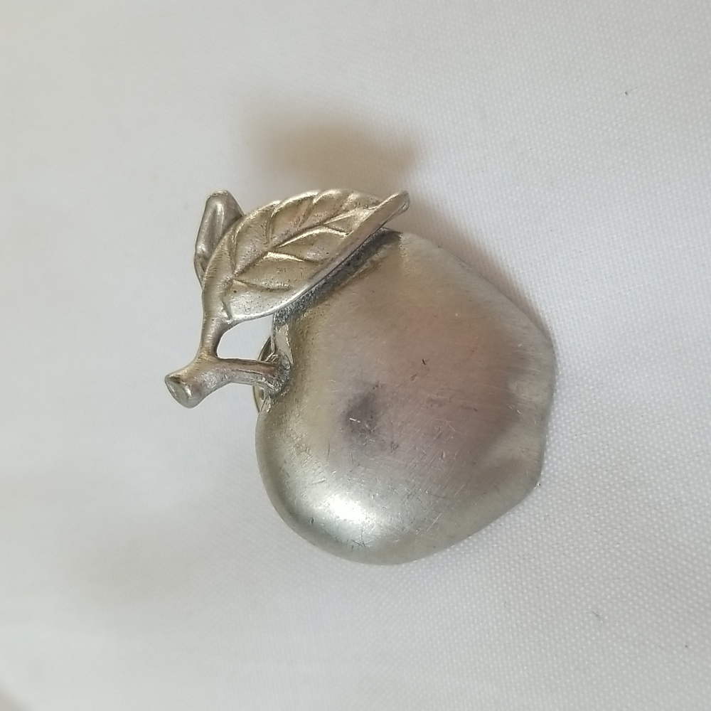 Vintage Silver Apple Leaf Pin